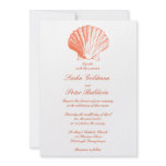 Coral Sea Shells Wedding Invitation