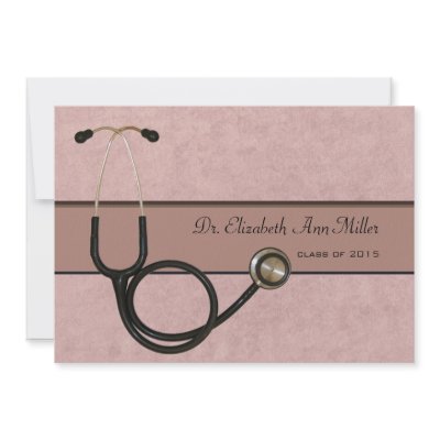 Coral Stethoscope - Graduation Party Invitation by PixiePrints