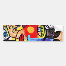 Coral Sugar Skull Bumper Sticker