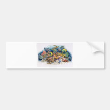 Coral Waters With Tropical Fish Bumper Stickers