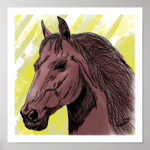 Corcel Marrón/Brown Steed Print