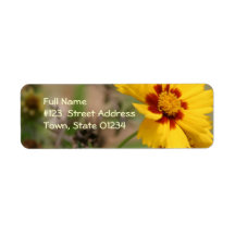 Coreopsis Flower Return Adress Label