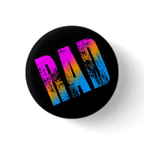 COREY TIGER 1980s NEW WAVE RAD PIN BUTTON