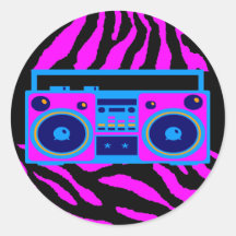 COREY TIGER 1980's RETRO BOOMBOX TIGER STRIPES Stickers