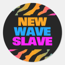 COREY TIGER 1980's RETRO NEW WAVE SLAVE Round Stickers