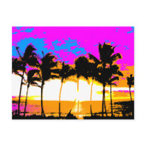 COREY TIGER 1980s RETRO VINTAGE PALM TREES SUNSET