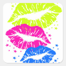 Corey Tiger 80s Lips & Stars Sticker