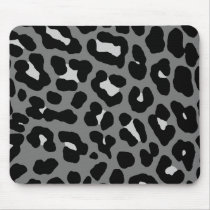 Corey Tiger 80s Retro Grey Leopard Print Mousepad