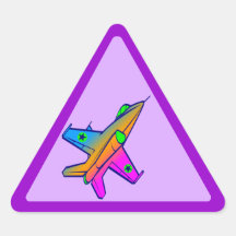 Corey Tiger 80s Retro Jet Fighter Plane Triangle Sticker