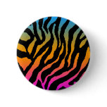 COREY TIGER 80s RETRO MULTICOLOUR TIGER STRIPES Pinback Buttons