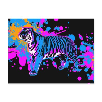 Corey Tiger '80s Retro Paint Splatter Tiger by COREYTIGER