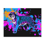 Corey Tiger '80s Retro Paint Splatter Tiger postcards
