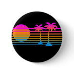 COREY TIGER 80s RETRO PALM TREES TROPICAL SUNSET Pins