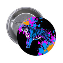 Corey Tiger 80s Retro Tiger Splatter Pin