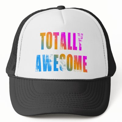 COREY TIGER 80's RETRO TOTALLY AWESOME Trucker Hat by COREYTIGER