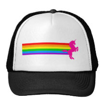 Corey Tiger 80s Retro Vintage Rainbow Unicorn Trucker Hats
