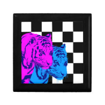 Corey Tiger 80s Twin Tigers Chequerboard Keepsake Boxes