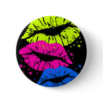 Corey Tiger 80s Vintage Lips & Stars Kisses Pinback Buttons