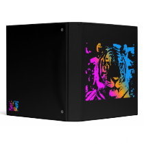 Corey Tiger 80s Vintage Retro Tiger Face Colours Vinyl Binder