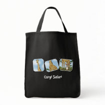 Corgi and Giraffe Snapshots Canvas Bag