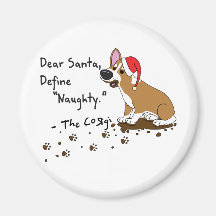 Corgi boueux de Noël Aimant