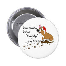 Corgi boueux de Noël Badges
