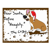 Corgi boueux de Noël Cartes Postales