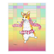Corgi Dancing Ballerina Valentine Announcements