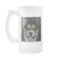 Corgi Dog Frosted Beer Mug