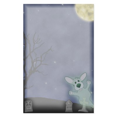Corgi Graveyard Ghost Stationery (Unlined) by MenagerieMayhem