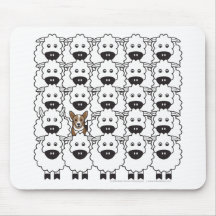 Corgi in the Sheep Mouse Mats