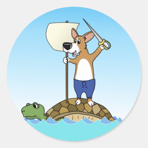 Corgi Sailing Stickers