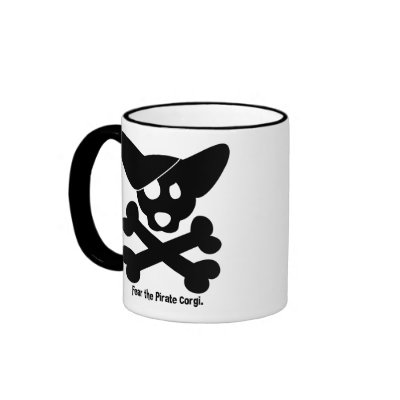 Corgi Skull & Crossbones Mug by MenagerieMayhem