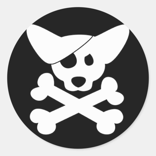 Corgi Skull & Crossbones Stickers