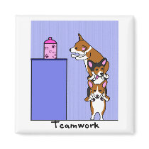 Corgi Teamwork Magnet