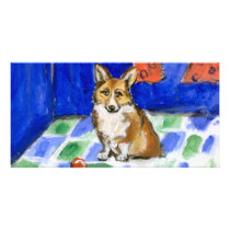 Corgi Waits Personalized Photo Card