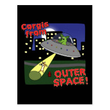 Corgis from Outer Space Postcard