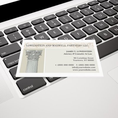 Corinthian Column Attorney Business Card by starstreambusiness