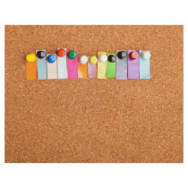 Cork board and heading for twelve letter word full colour flyer