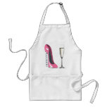 Corkscrew Pink Stiletto Shoe and Champagne Glass Aprons