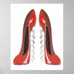 Corkscrew Red Stiletto Shoes ArtPrint