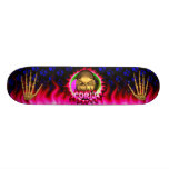 corli pink flames skull skateboard