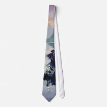 "Cormorant Fisherman" China Watercolor Neckwear