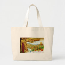 Corn and Pumpkins Vintage Thanksgiving Canvas Bags
