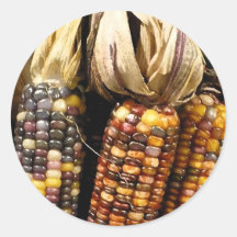 Corn Colour Round Sticker