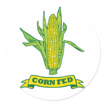 Corn Fed Round Stickers