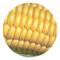 Corn on the cob round sticker