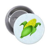 Corn On The Cob with Blue Bkgd Button