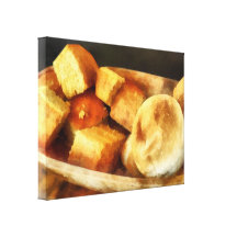 Cornbread and Rolls Stretched Canvas Print