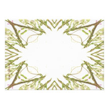 Corner arrow design of scanned green stems personalized announcement